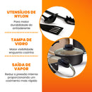 Jogo de Panelas Antiaderente 9 Peças - Preto com Bege