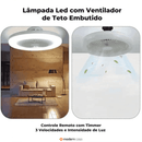 Luminária Com Ventilador e Luz De Teto Com Controle