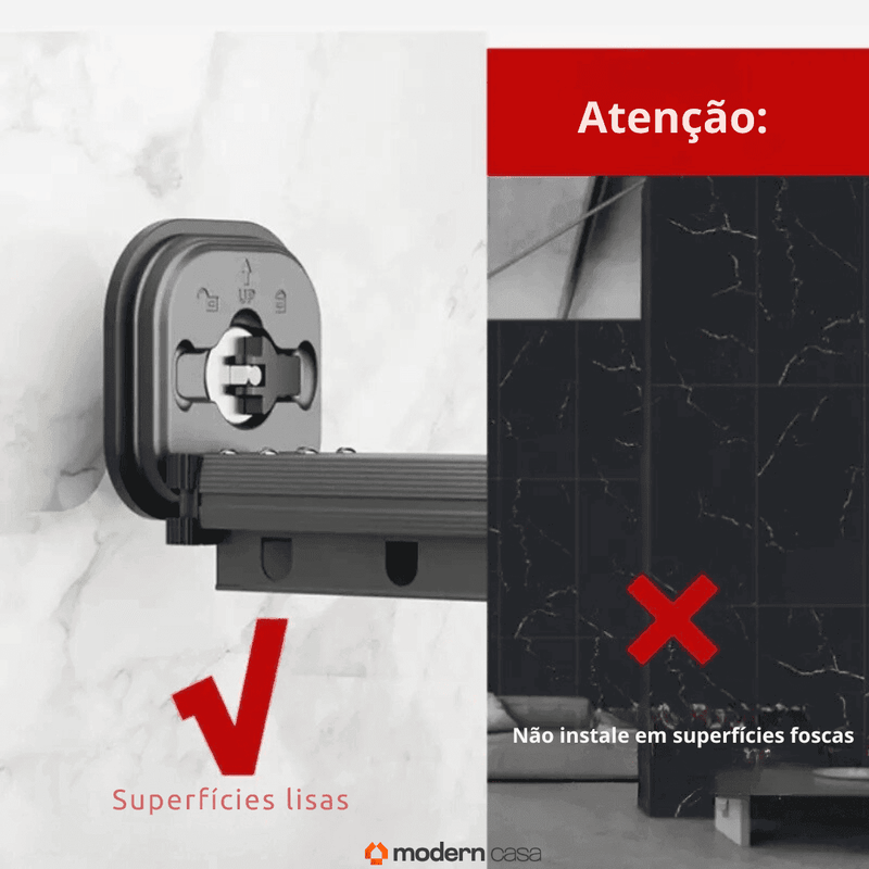 Varal Sem Perfuração Extensível Dobrável