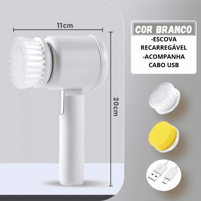 Escova de Limpeza Elétrica Multifuncional Turbo Clean