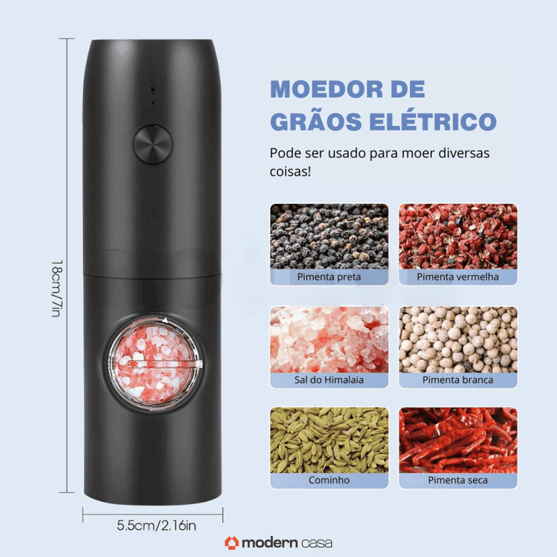 Moedor Automático de Sal e Pimenta