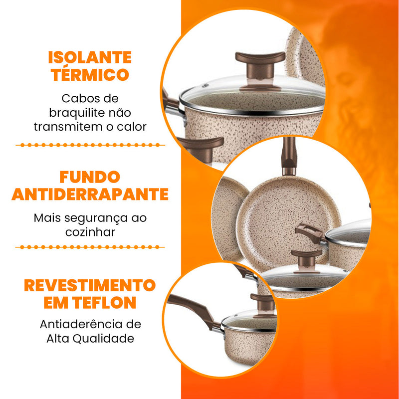 Jogo De Panelas 10 Peças Bianco Antiaderente - Bianco