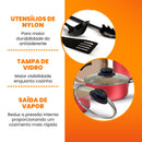 Jogo de Panelas Antiaderente 9 Peças - Cereja