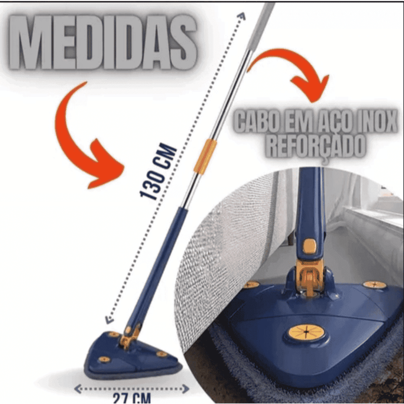 Mop de Limpeza Triangular 360° + Refil
