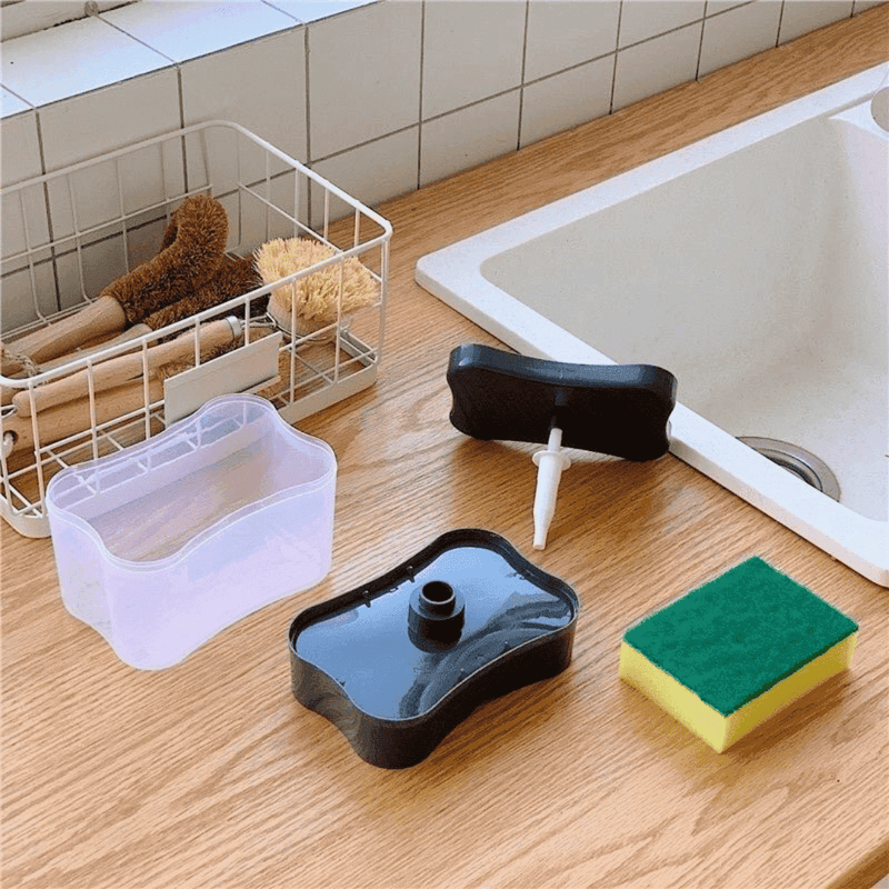 Dispenser Dosador para Detergente 2 em 1 com Esponja