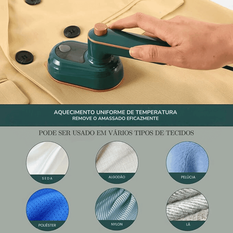 Mini Ferro de Passar Roupas a Vapor