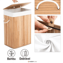 Cesto de Roupa Bambu c/ Tampa Retangular 70 LITROS