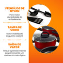 Conjunto De Panelas Antiaderente 17 Peças  - Vermelho