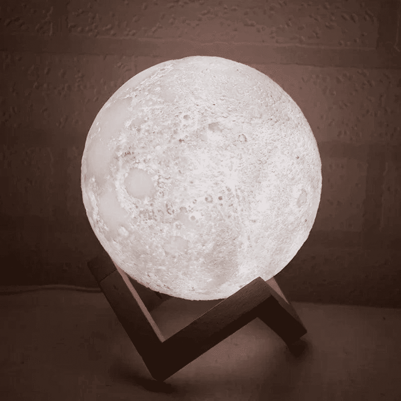 Luminária De Lua Cheia 3D Led Abajur