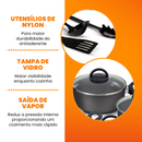 Jogo de Panelas Antiaderente 10 Peças - Preto