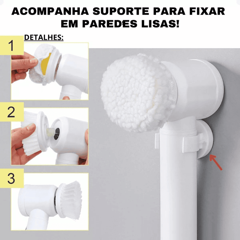 Escova de Limpeza Elétrica Multifuncional Turbo Clean