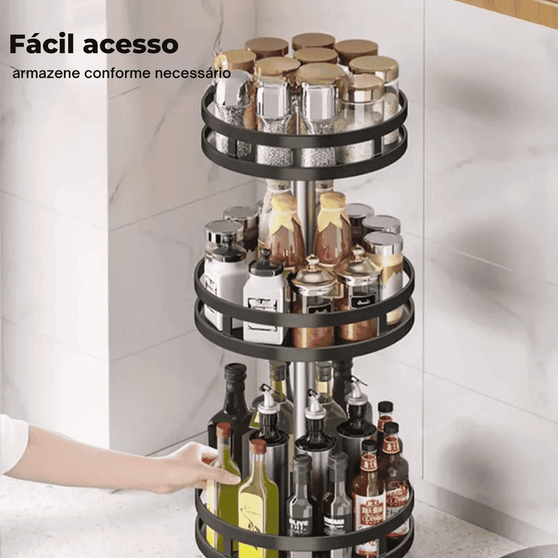 Organizador De Condimentos e Porta Temperos Rotativo