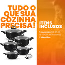 Jogo De Panelas 5 Peças Antiaderentes  - Preto