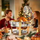 Rechaud de Inox com Aquecedores e Tampa de Vidro