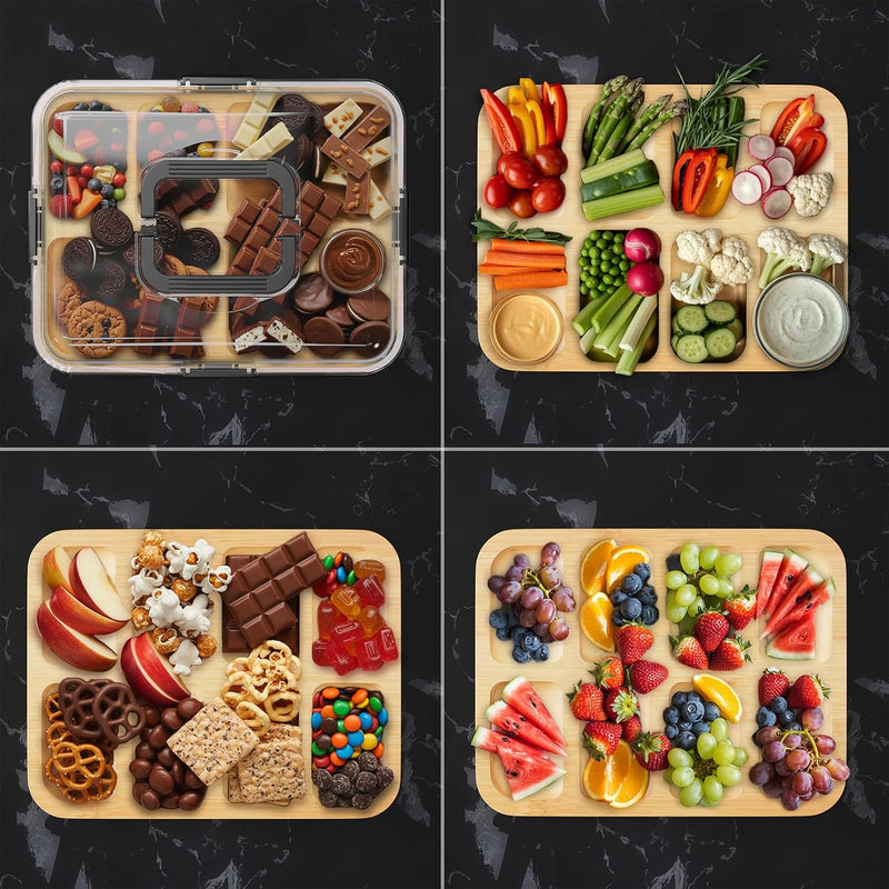 Bandeja de Petiscos C/ Tampa de Acrílico