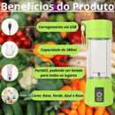 Mini Liquidificador Mixer Juice Garrafa Portátil USB Recarregável