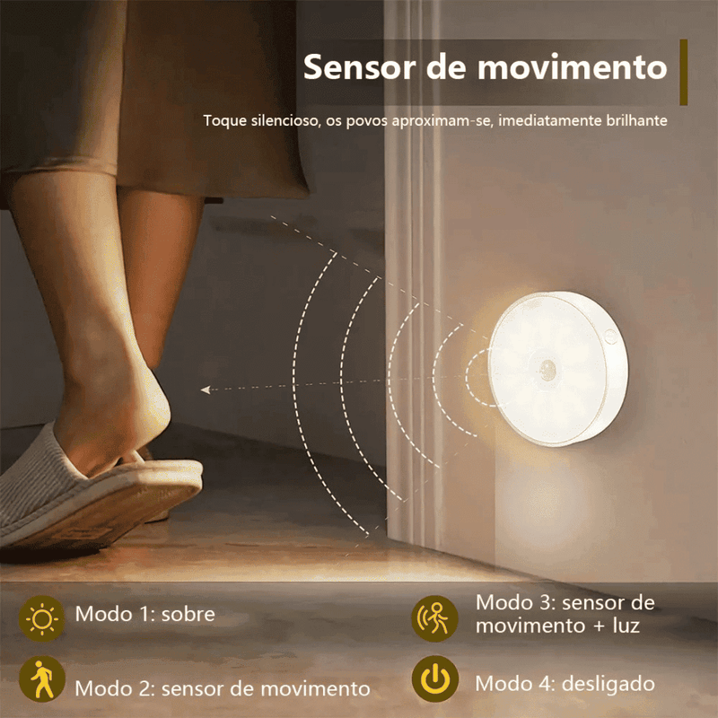 Luminária com Sensor de Movimento Led