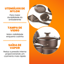 Conjunto Panelas Antiaderente 10 Peças Prime Alumínio - Marrom Escuro