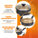 Jogo de Panelas Antiaderente 10 Peças - Preto com Bege