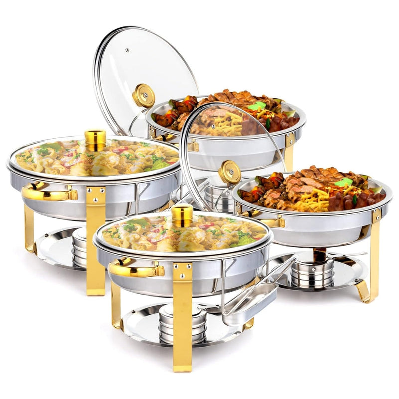 Rechaud de Inox com Aquecedores e Tampa de Vidro