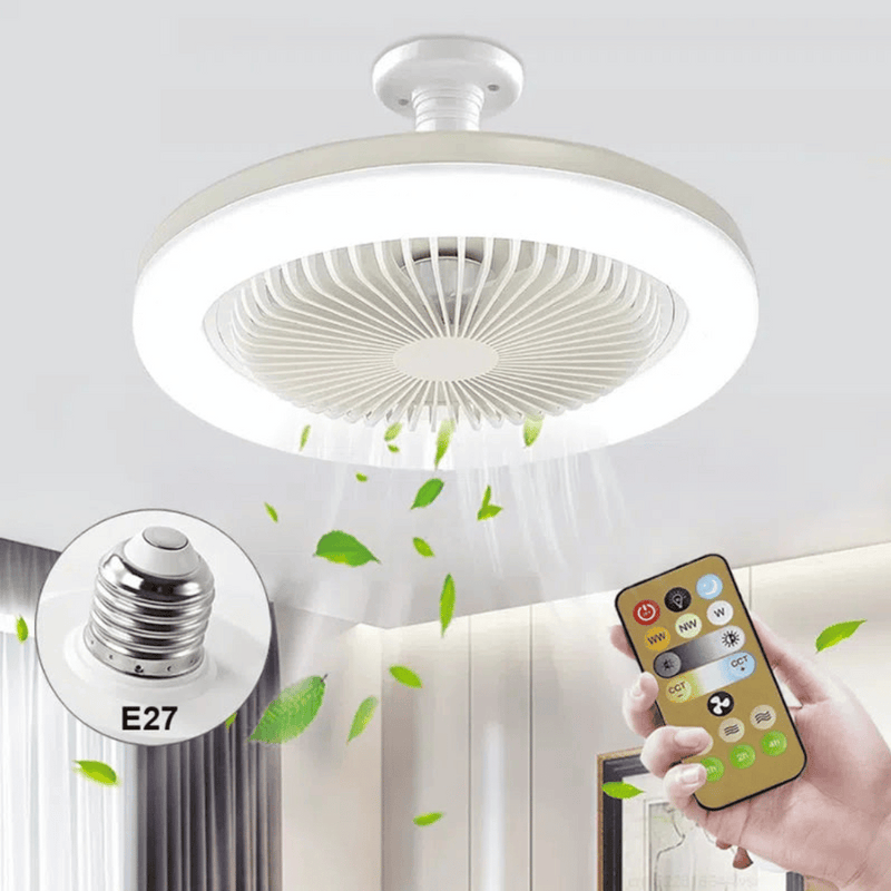 Luminária Com Ventilador e Luz De Teto Com Controle