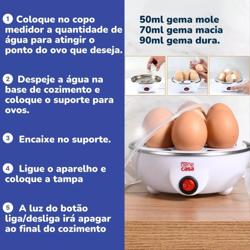 Cozedor Elétrico Ovos e Legumes Multifuncional
