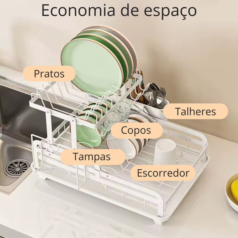 Escorredor Dobrável 2 Andares C/ Drenagem