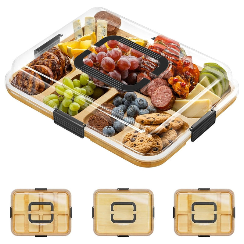 Bandeja de Petiscos C/ Tampa de Acrílico