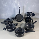 Jogo de Panelas Antiaderente 9 Peças - Preto