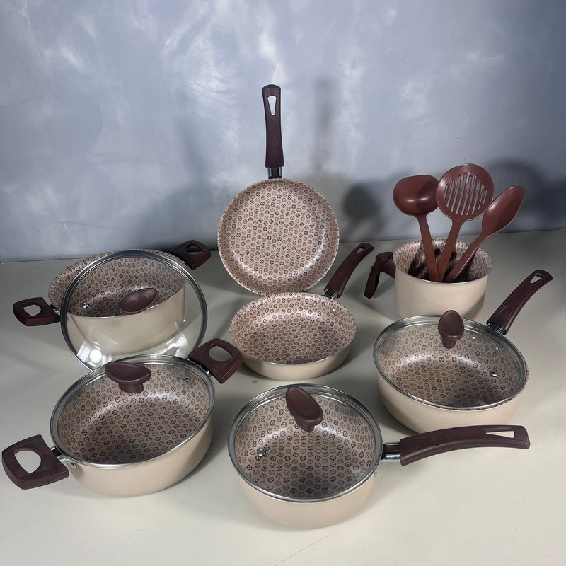 Conjunto Panelas Antiaderente 10 Peças Prime Alumínio - Ivory