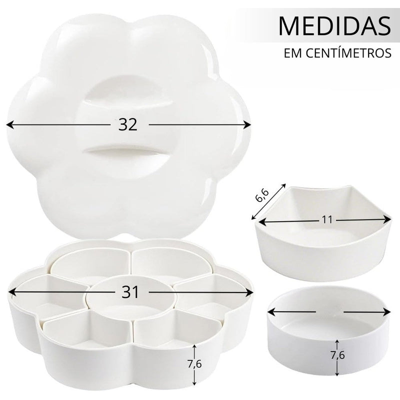 Bandeja de Petiscos com 7 Divisórias Premium