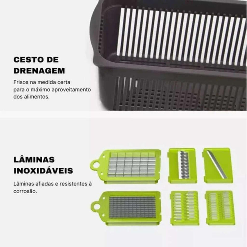 Cortador de Leguminosas e Fatiador com Lâmina de Aço 14 Peças