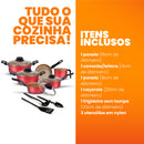 Jogo de Panelas Antiaderente 9 Peças - Cereja