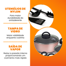 Jogo de Panelas Antiaderente 10 Peças - Rosé