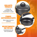 Jogo de Panelas Antiaderente 10 Peças - Preto