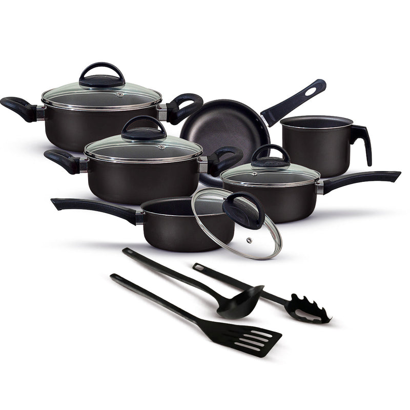 Jogo de Panelas Antiaderente 9 Peças - Preto