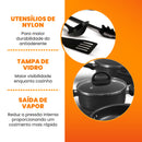 Conjunto De Panelas Antiaderente 17 Peças  - Preto