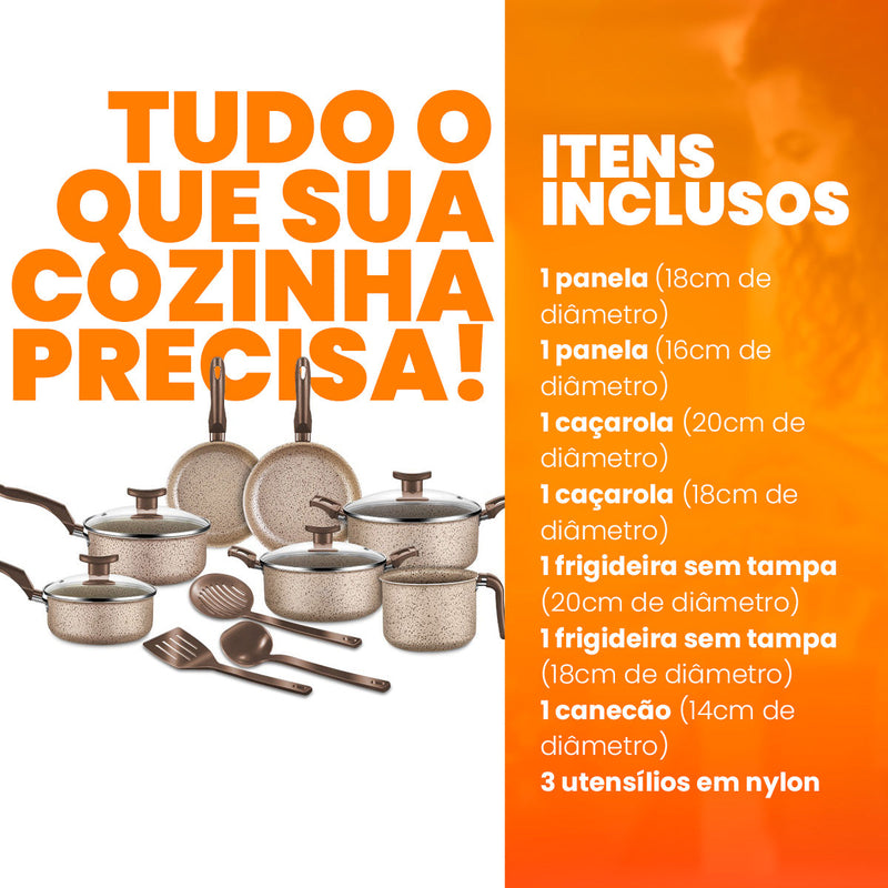 Jogo De Panelas 10 Peças Bianco Antiaderente - Bianco