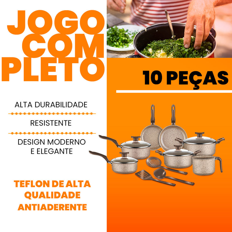 Jogo De Panelas 10 Peças Bianco Antiaderente - Bianco