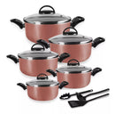 Jogo De Panelas 5 Peças Antiaderentes  - Rosé